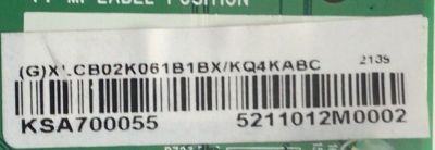 KIT DE TARJETAS PARA TV INSIGNIA / MAIN XLCB02K061 / 715GC034-M0C-B00-005Y / KSA700055 / 5211012M0002 / FUENTE PLTVKIA01XAEZ / 715GA866-P02-000-003S / T-CON 3CBCBB7000150 / CV700U2-T01-CB-3 / PANEL TPT700WR-U2T01.D REV:S02P / MODELO NS-70F501NA22 - Imagen 4